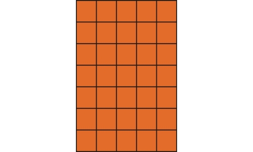 Etykiety samoprzylepne pomarańczowe fluorescencyjne na arkuszach A4 klej standardowy  42x42,4